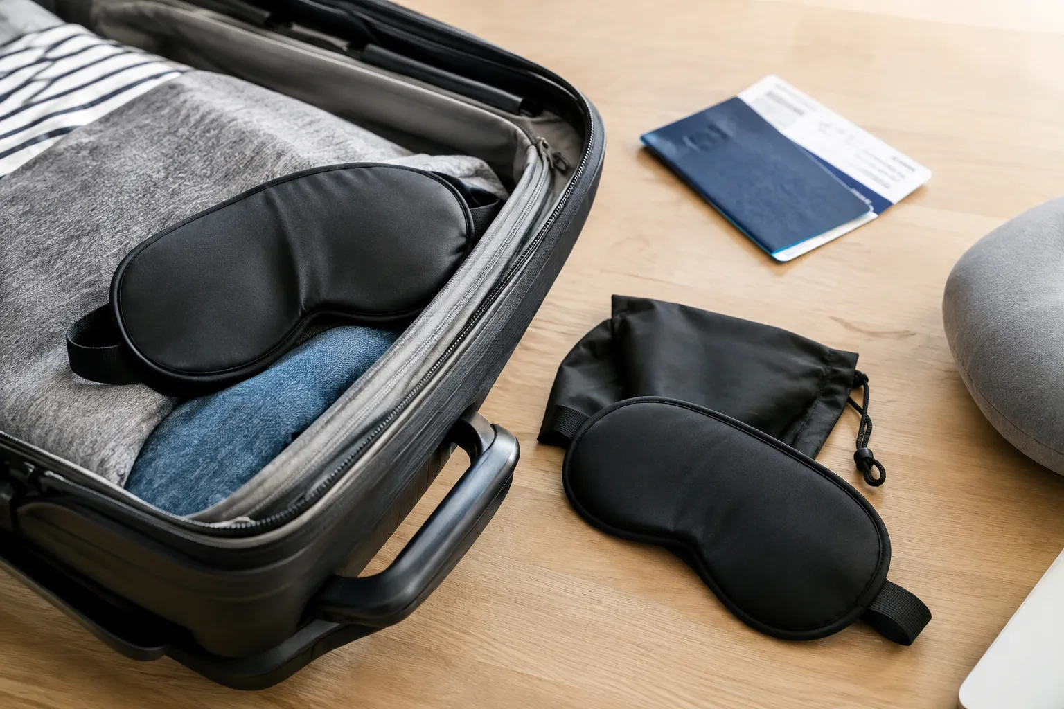 Schlafmasken auf Reisen richtig einpacken: Praktische Anleitung fuer das Handgepaeck